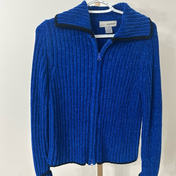 Designers Originals Royal Blue Ribbed Cardigan - Picture 1 of 7